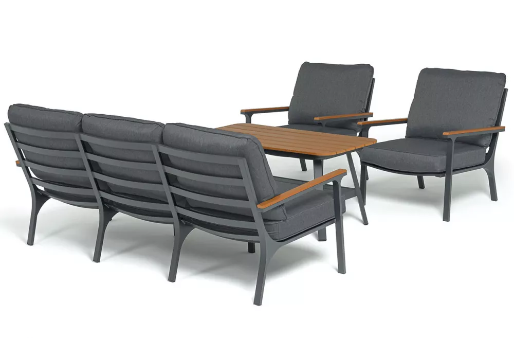 Лаунж-зона 5-местная из алюминия, цвет темно-серый Лаунж-зона 5-местная из алюминия, цвет темно-серый