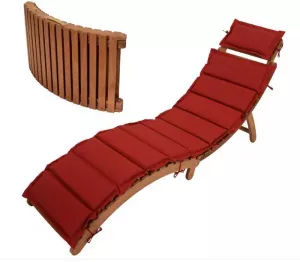 Деревянный лежак с текстиленом для дачи купить