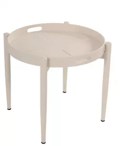 Кофейный плетеный стол бежевый