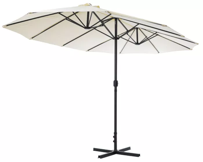 Овальный зонт садовый бежевый 4,5х2,7 м купить!