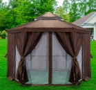 Шестиугольный шатер с москитной сеткой, коричневый