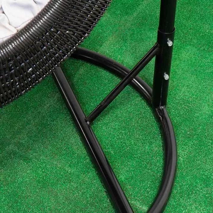 Плетеное подвесное кресло из искусственного ротанга, черное