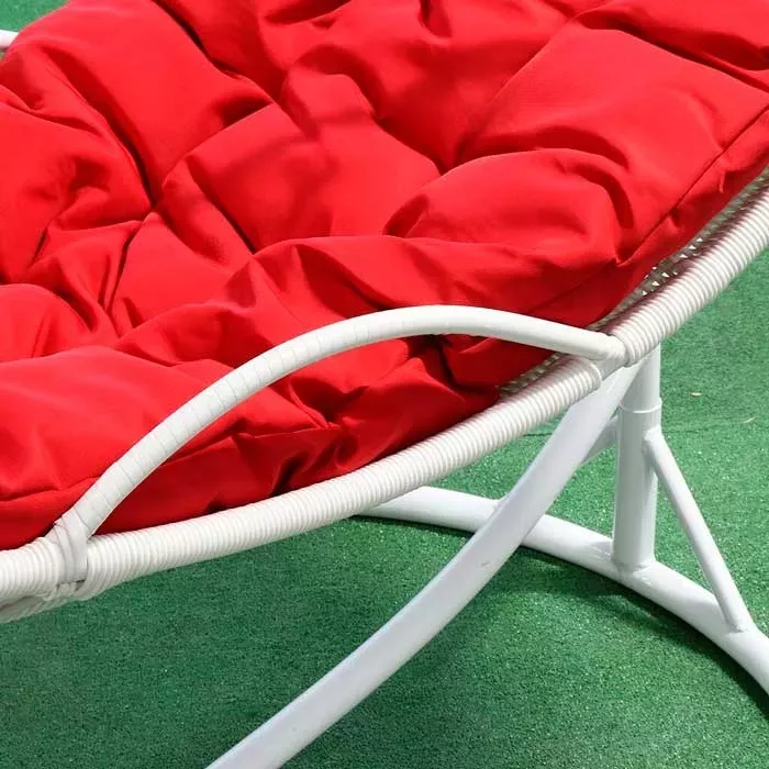 Подвесное кресло гнездо из искусственного ротанга, белое