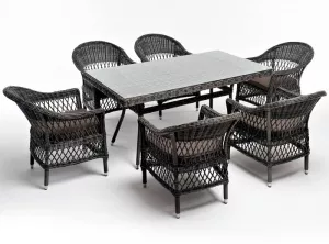 Обеденный комплект из искусственного ротанга роупа и тика