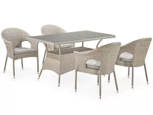 Обеденный комплект из искусственного ротанга роупа и тика