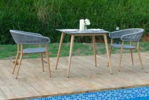 Обеденный комплект из искусственного ротанга роупа и тика