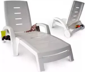 Лежак из искусственного ротанга с подушкой купить